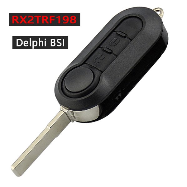 Télécommande pliante Fiat 2 boutons, BSI Delphi, ID46