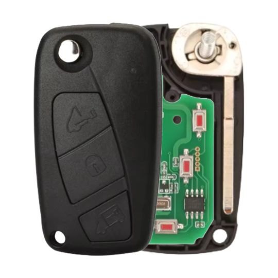 Télécommande pliante 3 boutons Fiat ancien modèle, puce ID48