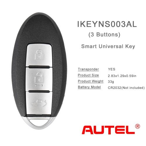 Clé mains libres Autel IKEYNS003AL 3 boutons