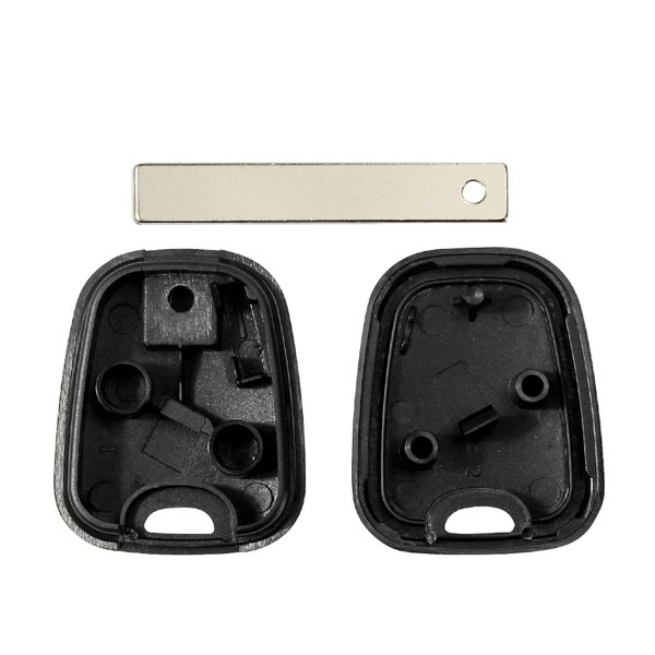 Coque de clé Peugeot modèle B ouverte, avec sa lame
