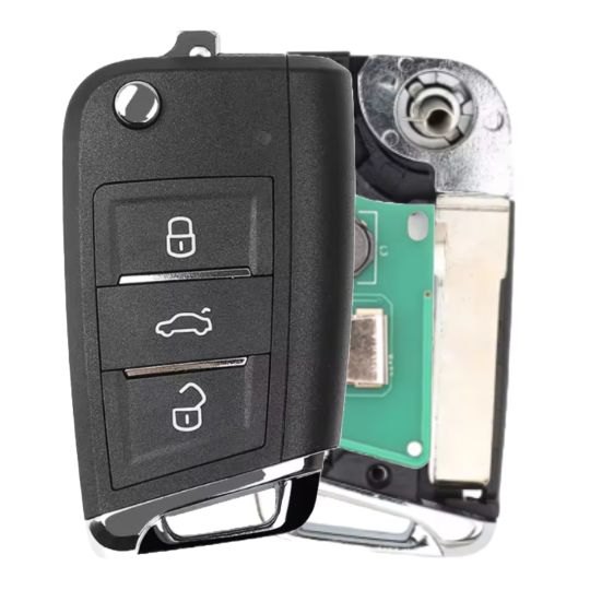 Coque clé pliante 3 boutons type MQB
