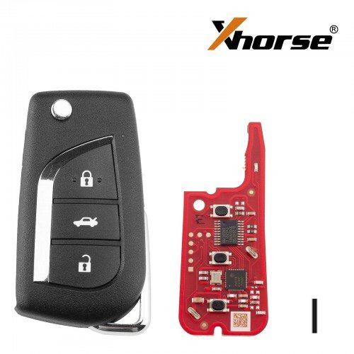 Télécommande Xhorse universelle style Toyota, 3 boutons, lame rabattable